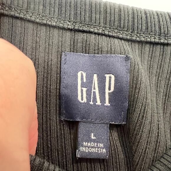 Gap Halter Midi Dress Black Ribbed Women's L NWOT - Picture 4 of 11